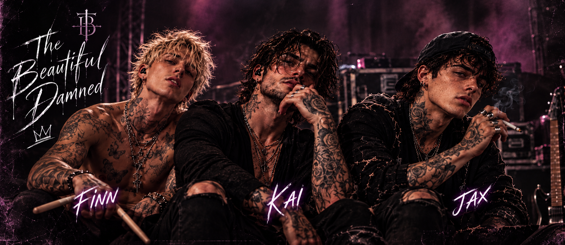 Finn, Kai and Jax of The Beautiful Damned